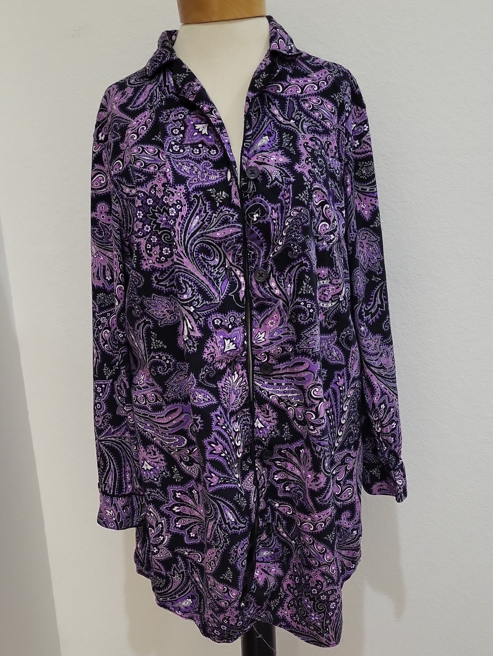 Lauren Ralph Lauren Purple Paisley-Print PJ Top